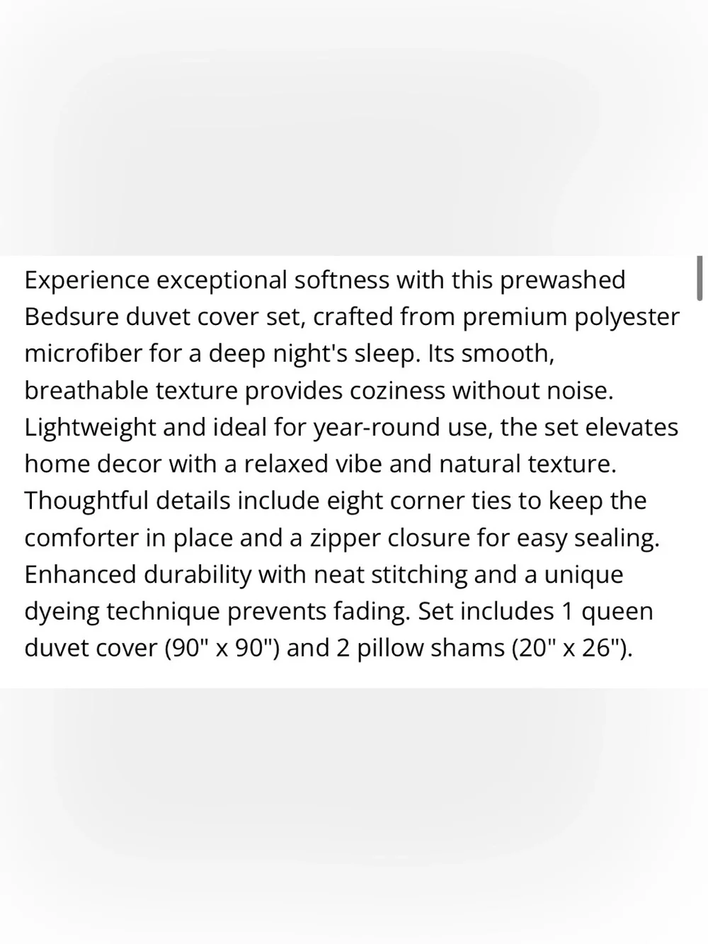Bedsure queen includes